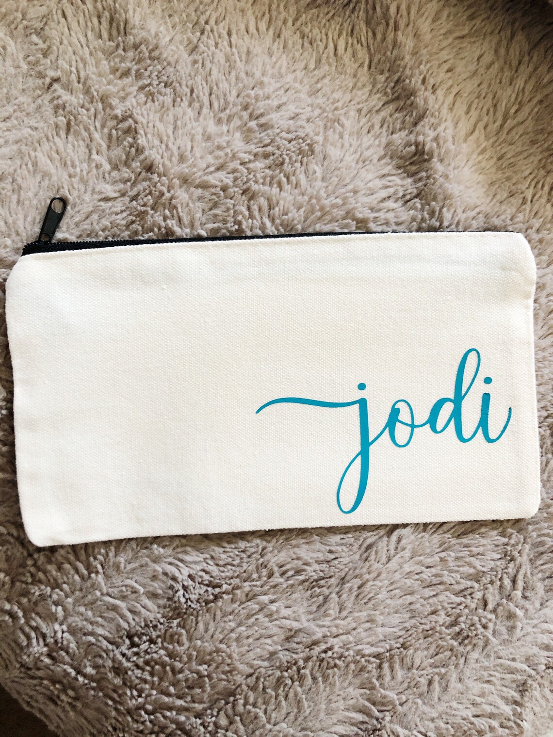 Personalized Canvas Makeup Bag for Bridesmaid Canvas Makeup Etsy