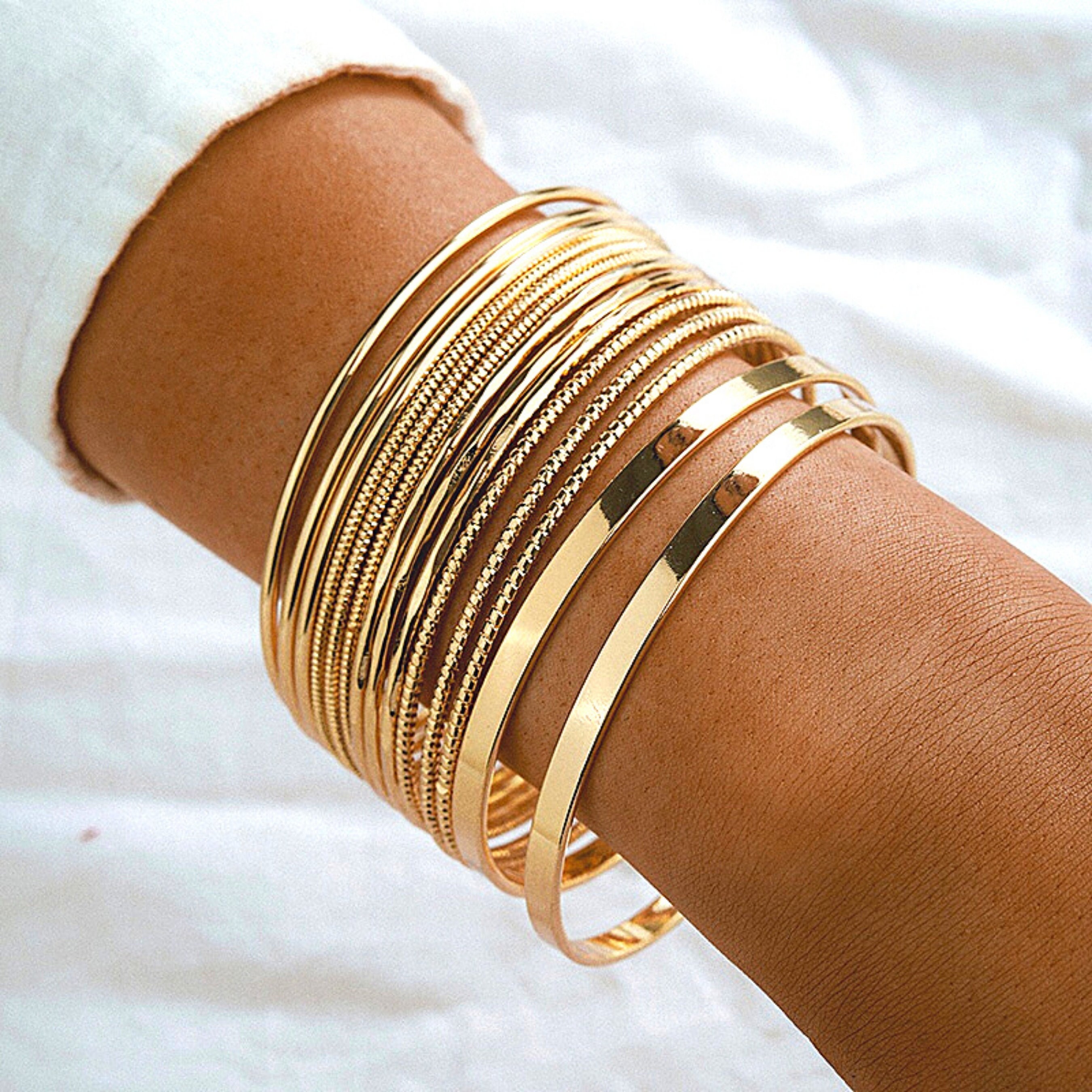 Gold Bangles, Gold Bracelet Set, Gold Bangle Set, Gold Bangles Bracel…