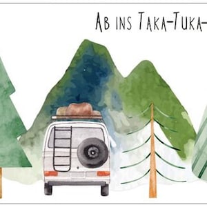 Postkarte Karte  "Taka-Tuka-Land" T1 T2 T3 T4 T5 T6 Van Camper