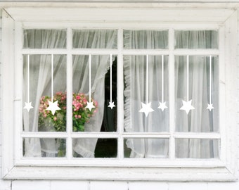 Weihnachten Set Aufkleber Sterne Sternenregen Sterne Wandtattoo Fensterbild