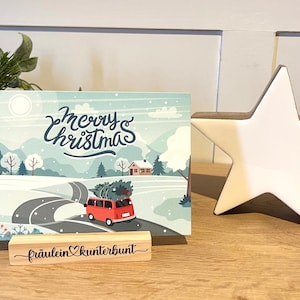 Postkarte Karte  "Merry Christmas" T1 T2 T3 T4 T5 T6 Van Camper