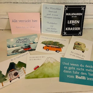 Set Postkarten für Bullifahrer Geschenkidee für Bullifahrer Weihnachtsgeschenk Weihnachten