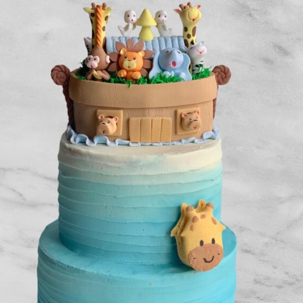 Arche Noah Cake Topper Babyparty Dekoration Herzstück, Taufe, Babyshower, Gastgeschenke zum dekorieren Kuchen