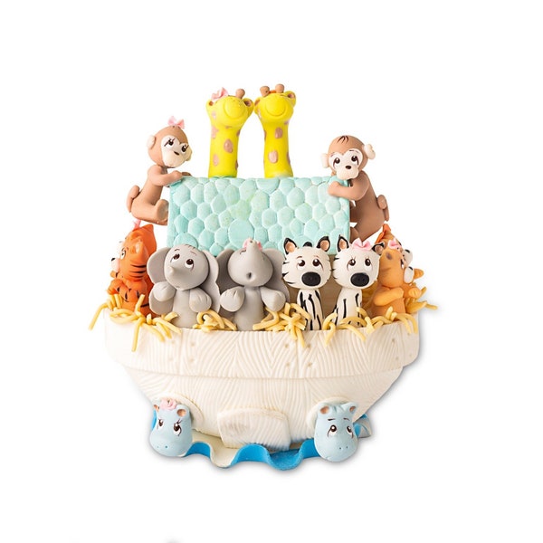 Noah's Ark Cake Topper, Baby Party Decoration Birthday Centerpiece
