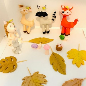 Woodland Animals Caketopper - Forest Animals set decoration -birthday party and baby shower decor for kids , boys, girls