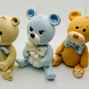 Babyteddybeer, koud keramiek, dieren fondant, babyshower, verjaardagsfeestje, babybedankjes
