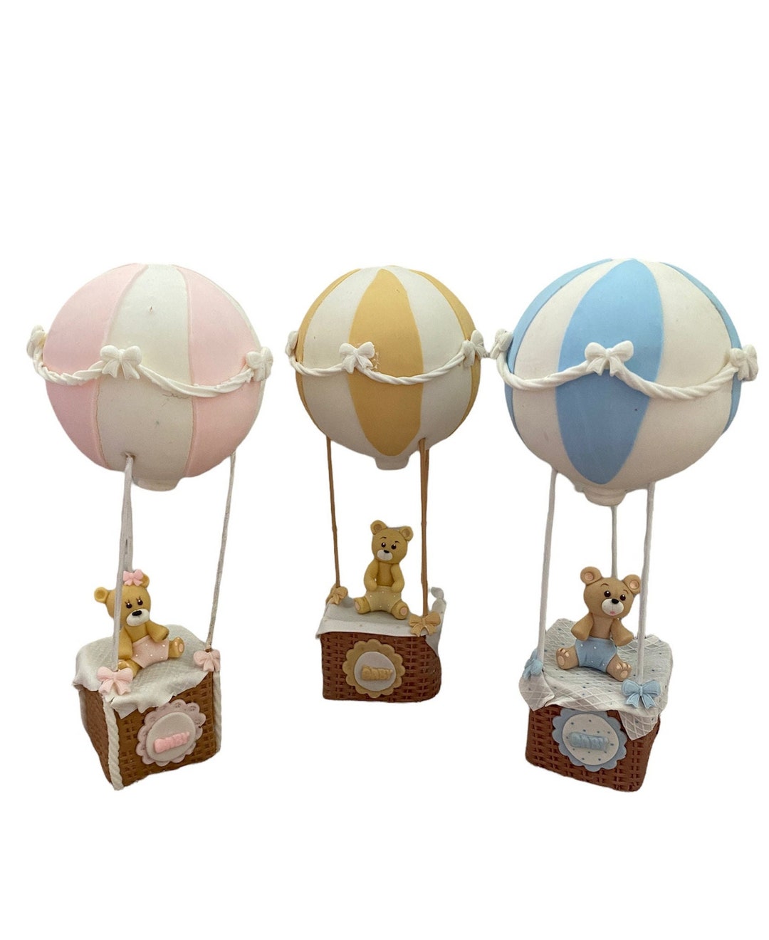 Teddy Bear Hot Air Balloon Cake Topper: Baby Shower Birthday ...