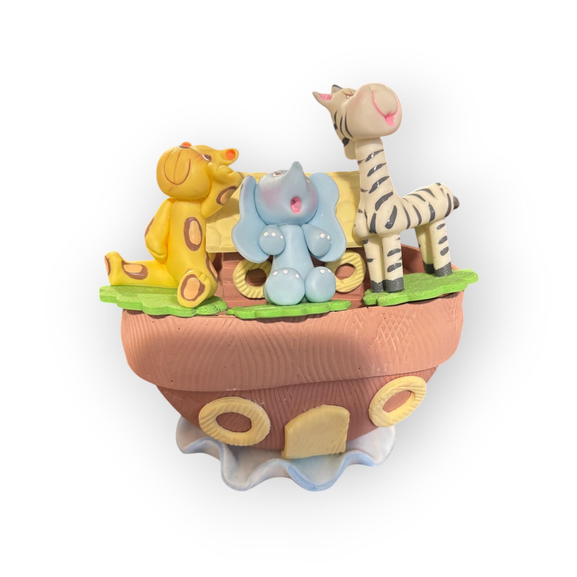 Noah's Ark Cake Topper, 3 animals, Cake Topper, Baby Party Decoration Birthday for girls and boys, baby shower decor