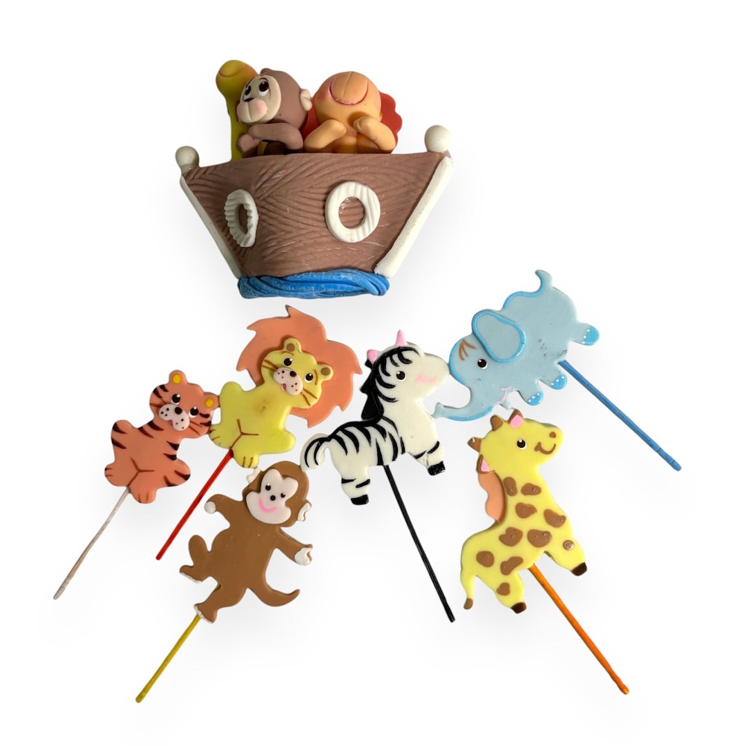 Noah's Ark Cake Topper and Cupcake Toppers, Baby Party Decoration ...