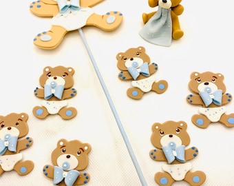 Teddy Bear Cake Topper Set.