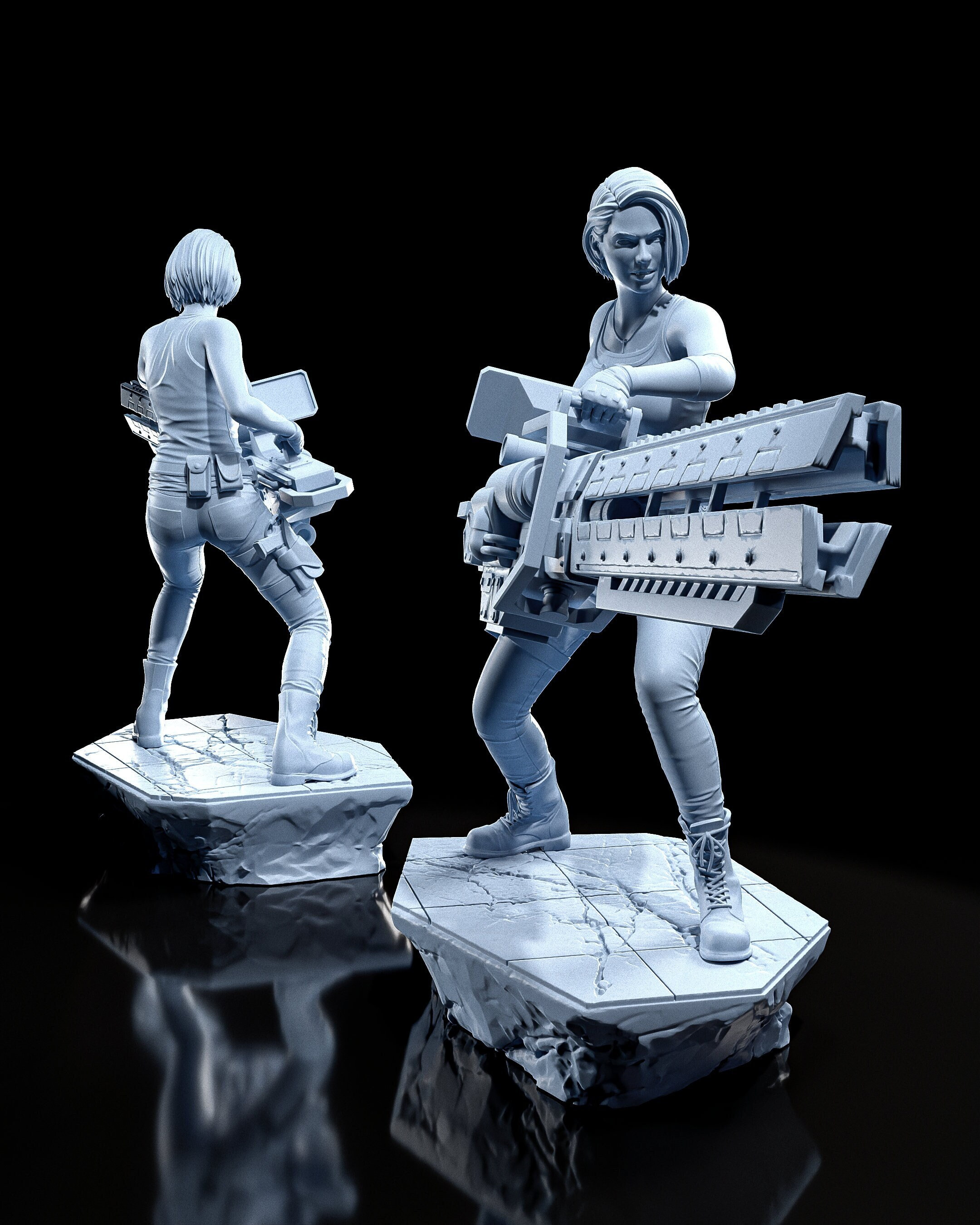 Jill Valentine Statue - Resident Evil 3 3D model 3D printable