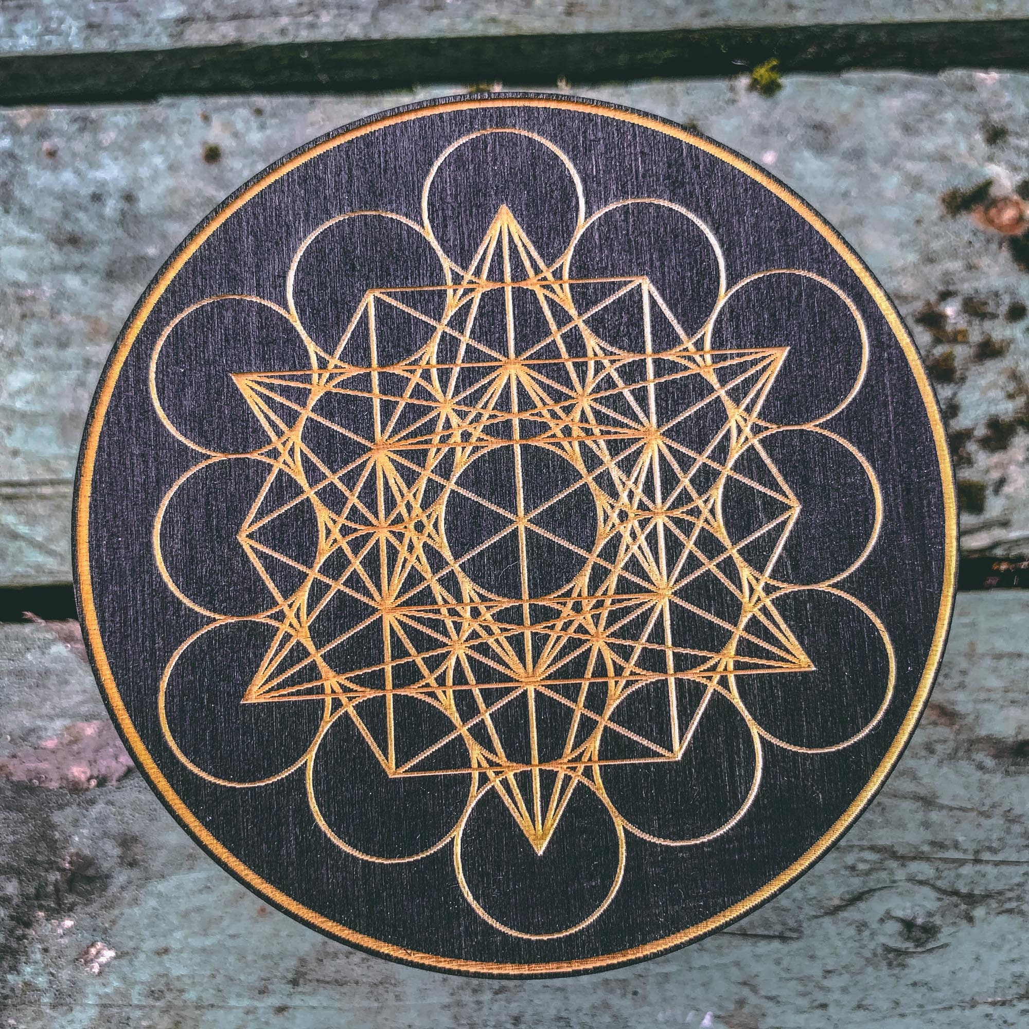 Large Metatron's Cube Expansion Crystal Grid Board Black Etsy UK