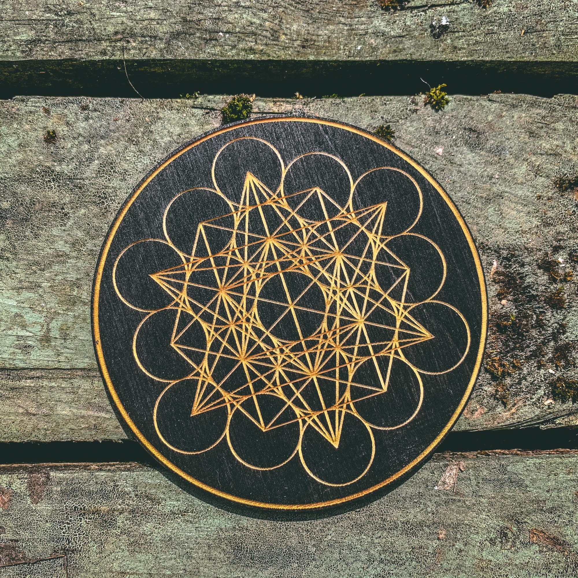 Large Metatron's Cube Expansion Crystal Grid Board Black Etsy UK