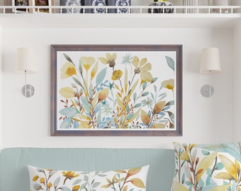 Serene Garden #3 Art Print On Watercolor Textured Paper | Wall Decor | Posters