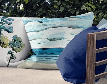 Calm Seas On Outdoor Pillows & Covers | Double Sided Print | 14x20, 16x16, 18x18, 20x20, 26x26 Inches | Three Options Available