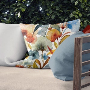 Hydrangeas on Outdoor Pillows Covers Double Sided Print 14x20 16x16 18x18 20x20 26x26 Inches Patio Decor Green Blue White Etsy