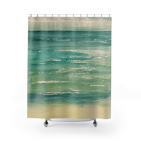 Sea Horizons Shower Curtains, Spa Bath Gifts & Decor, Teal Bathroom Shower Curtain