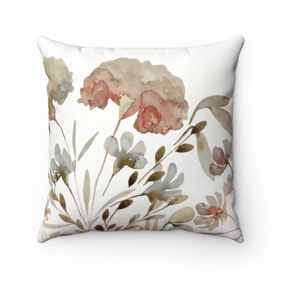 White and blush throw pillow sale