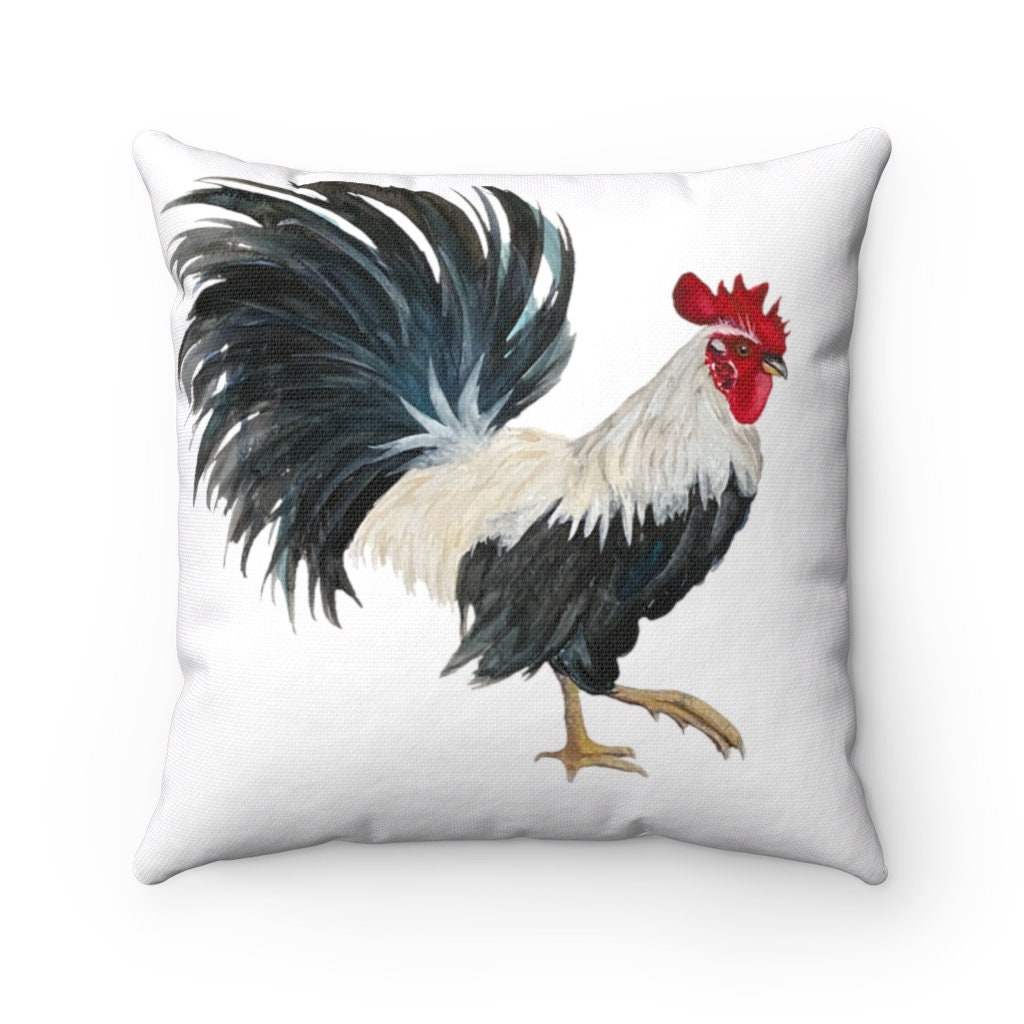 Dorking Rooster Throw Pillow Cover Spun Polyester Square Etsy