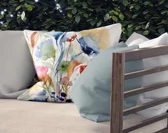 Flowers On Outdoor Pillows & Covers | Double Sided Print | 14x20, 16x16, 18x18, 20x20, 26x26 Inches | Three Options Available