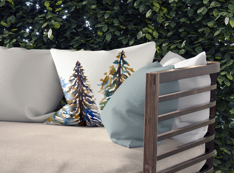 Evergreen Carols Dark Outdoor Pillows & Covers Double Sided Etsy