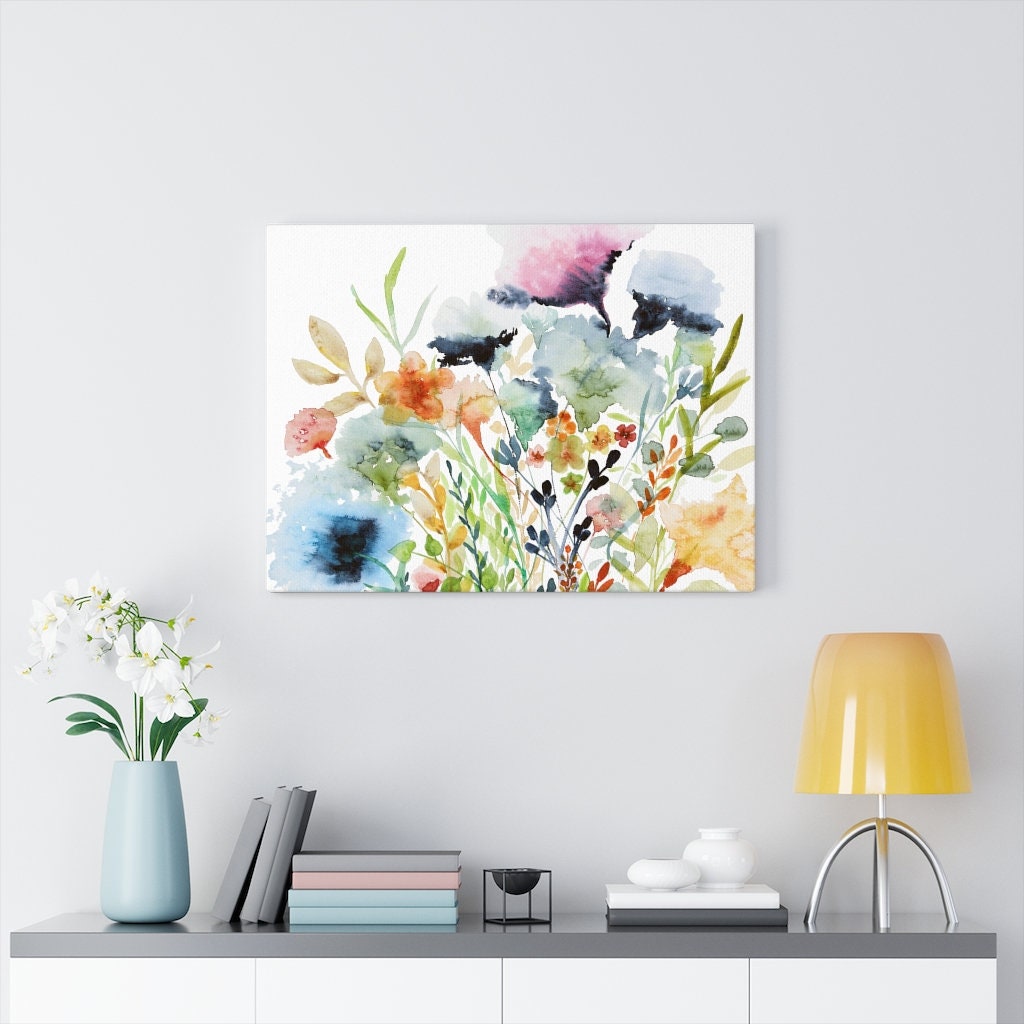 Wildflowers Printed on Canvas Gallery Wraps | Watercolor