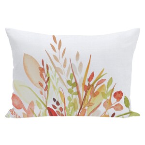 Fall Throw Pillows | Autumn Leaves & Foliage Gifts | Seasonal Home Decor | Harvest Grains Pillow | Yellow Green Red Orange White image 6