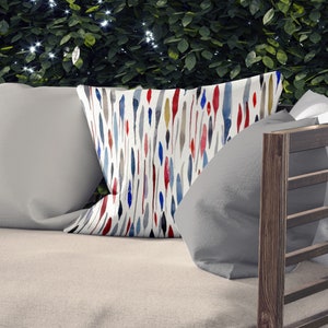 Celebration On Outdoor Pillows & Covers | Double Sided Print | 14x20, 16x16, 18x18, 20x20, 26x26 Inch | Patio Decor | Red White Blue Gold