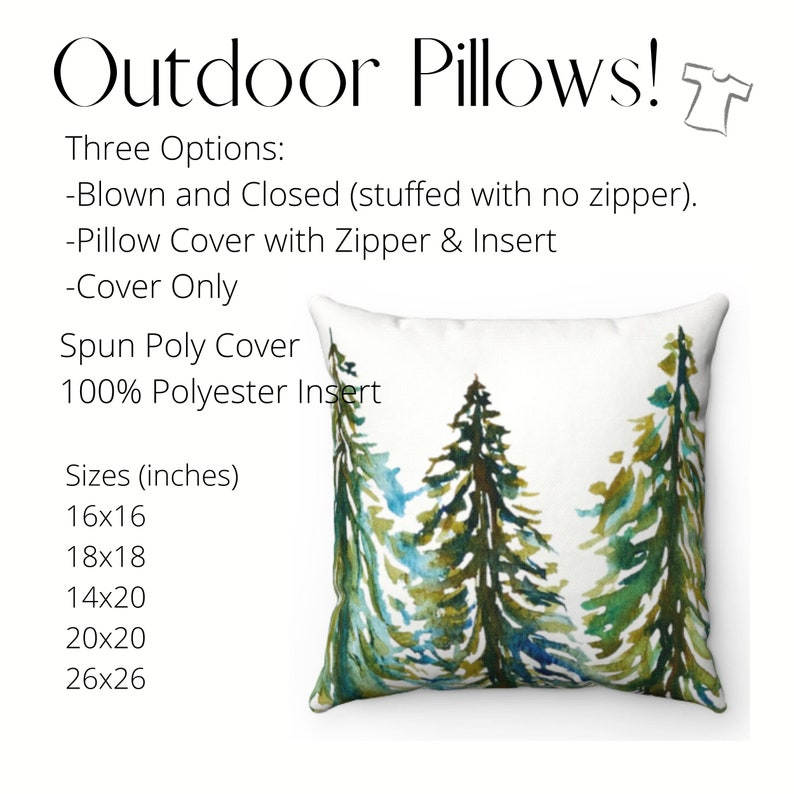 Evergreen Carols Outdoor Pillows & Covers Double Sided Print Etsy