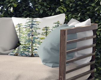 Four Pines Outdoor Pillows & Covers | Double Sided Print | 14x20, 16x16, 18x18, 20x20, 26x26 Inches | Three Options Available
