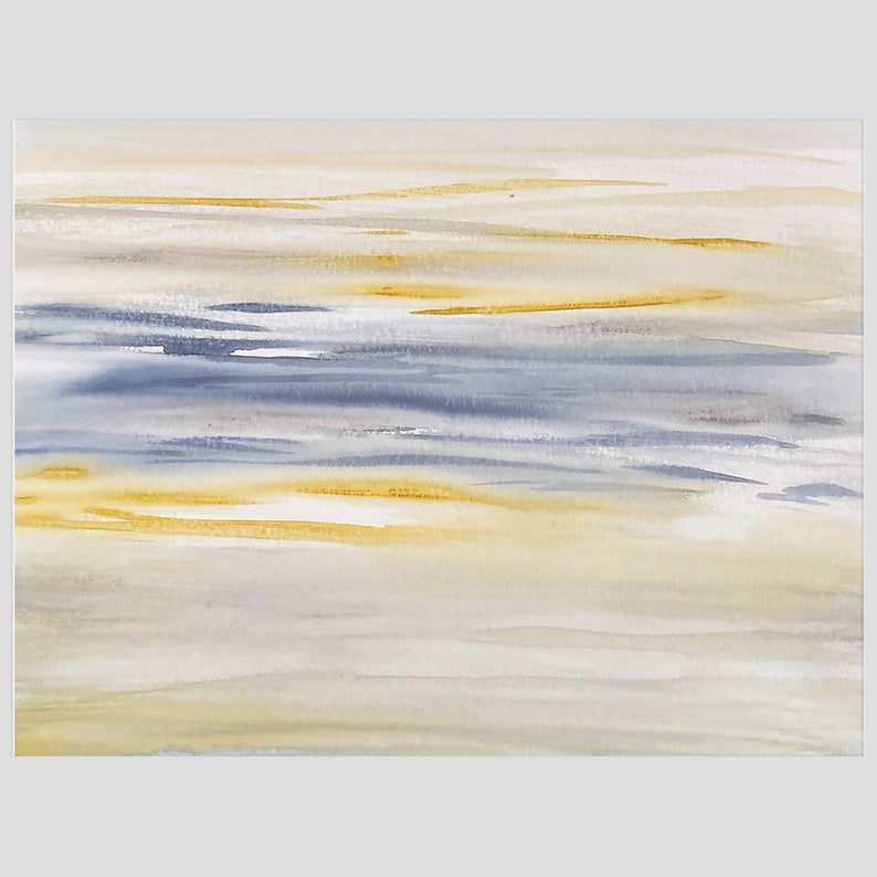 Calm Abstract Art Prints on Watercolor Textured Paper - Etsy