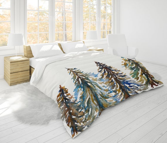 Evergreen Carols Dark King Duvet Cover King Queen Full Twin
