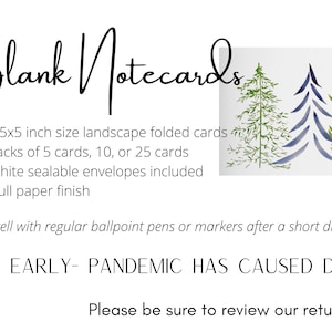 Three Pines Evergreen Trees Folded Cards | Holiday Note Cards | Blank ...