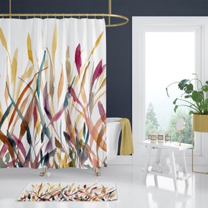 Harvest Grains & Grasses Shower Curtain Fall Shower Curtain Fall Foliage Decor Gifts image 4