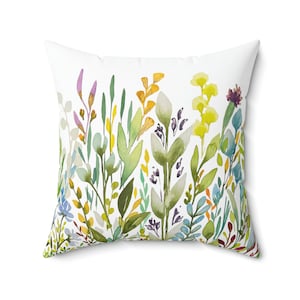 Garden Variety Floral Print on Throw Pillow Cover