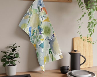 Springles botanische tuin print op keukenhanddoek | Katoenen keperstof of polyesterstof | 18x30 inch, enkelzijdige print
