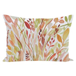 Fall Throw Pillows | Autumn Leaves & Foliage Gifts | Seasonal Home Decor | Harvest Grains Pillow | Yellow Green Red Orange White image 7