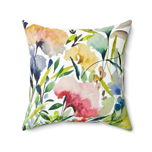 Flowers #4 Botanical Print on Throw Pillow Cover