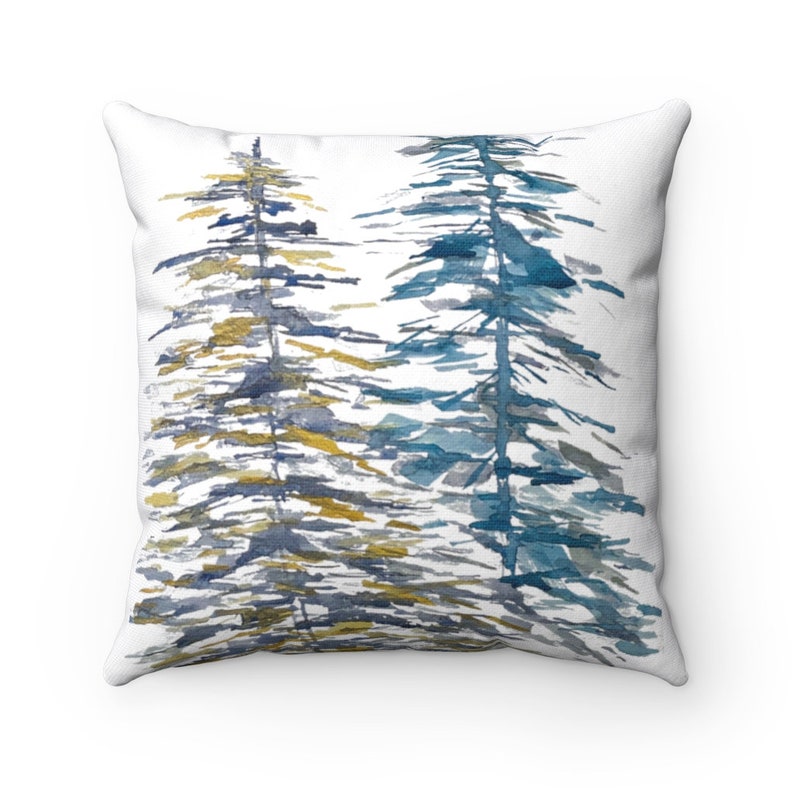 Modern Evergreens Throw Pillow Cover Spun Polyester Square Etsy
