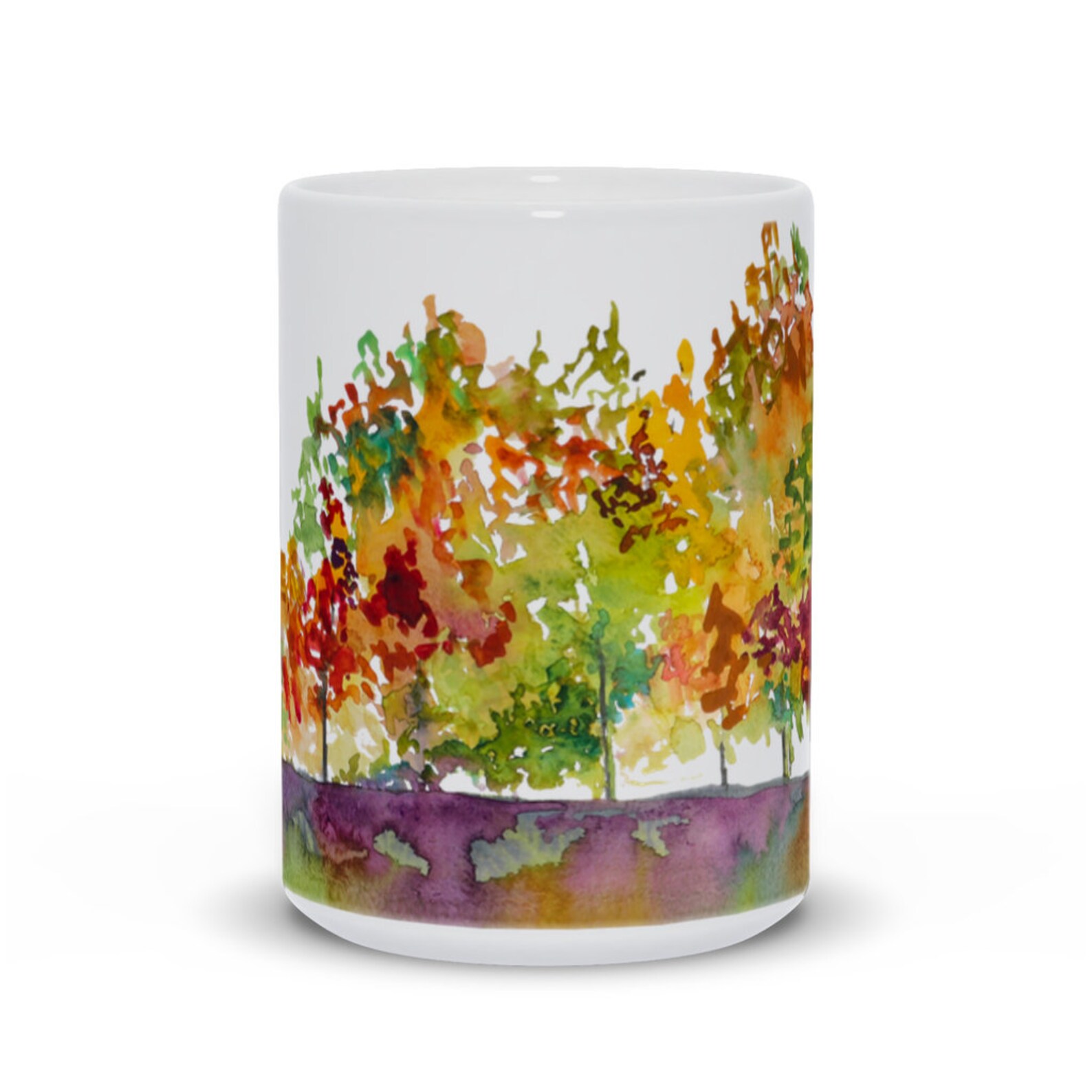 Mug Fall Color Autumn Trees Coffee Mugs With Colorful Fall Foliage; Hot Chocolate ...