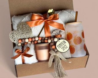 Halloween Gift Box for her, Halloween Gift Box for Daughter, Fall Gift Box, Halloween Gift Box with Pumpkin Light, Women's Halloween Box