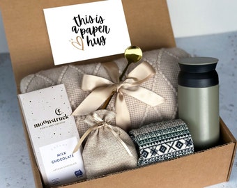 Ultimate Hygge Gift Box for Men & Women with Blanket and Socks | Get Well Soon Gift Basket for Him | Sympathy Gift Box, Grief Gift Basket