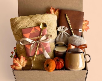Cozy Fall Gift Boxes Care Package For Her, Birthday Gift Basket, Get Well Soon Gift, Hygge Gift Box, Thinking Of You Gift, Self Care Package