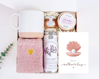 Happy Mother's Day Gift Box with Tea, Socks and Mug , Gift for Mom , Mother's Day Gift Basket , Gift Box for Women , Gift for Her