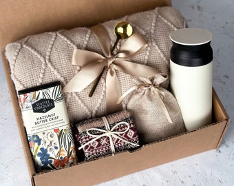 Hygge Gift Box with Blanket, Sending a hug, Thinking of you, Sympathy gift Basket, Bereavement, Encouragement gift, Thank You