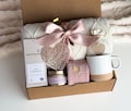 Classy Gift Basket for Women , Cozy Gift Box with Blanket, Socks, Candle , Self Care Gift Box, Care Package, Gifts for Her for Any Occasion