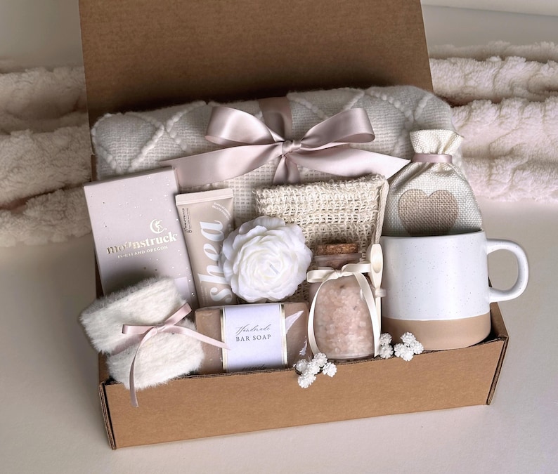 Cozy Fall Gift Boxes Care Package For Her, Birthday Gift Basket, Get Well Soon Gift, Hygge Gift Box, Thinking Of You Gift, Self Care Package DELUXE SPA