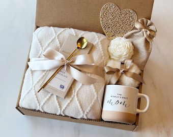 Happy Mother's Day Gift Box with Blanket, Mug and Succulent , Gift for Mom, Mother's Day Gift Basket, Gift Box for Women, Gift for Her