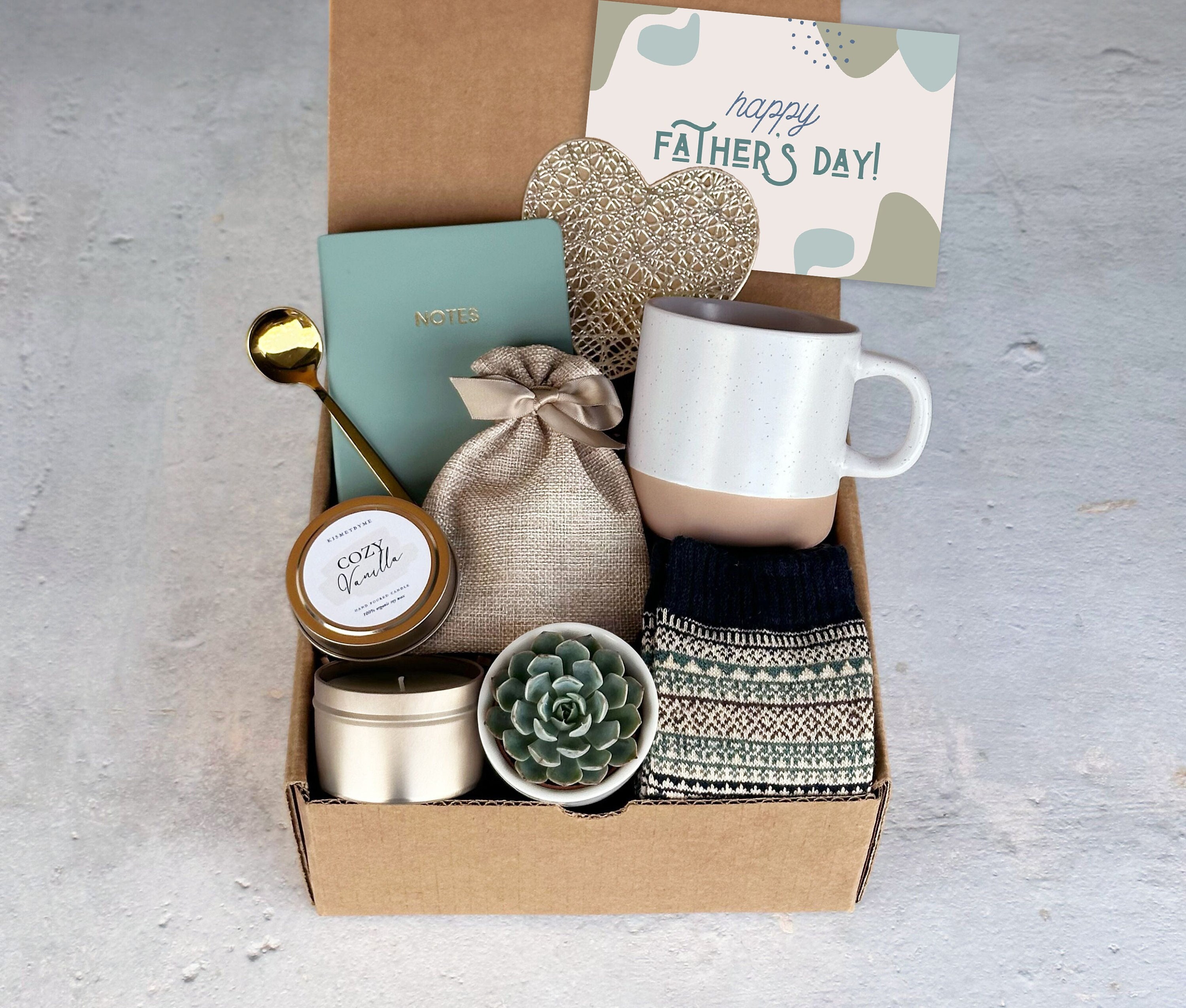 Fathers Day Gifts for Dad With Succulent Unique Gift Basket for Fathers ...