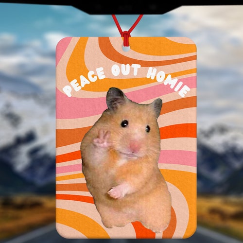 Hamster Meme Car Air Freshener Hamster Peace Sign Funny Car Etsy UK